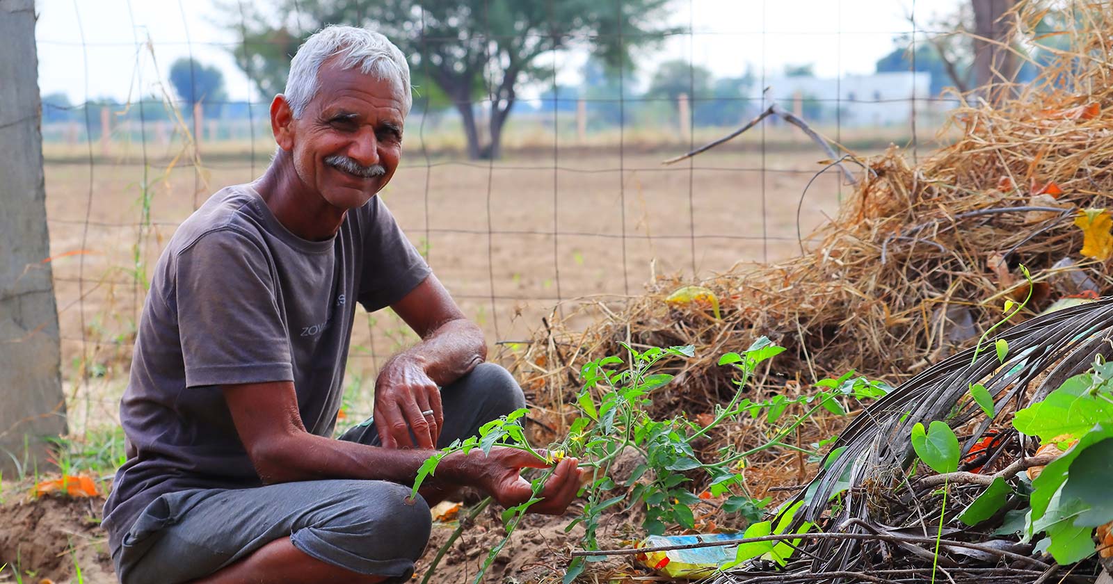 Man in his garden